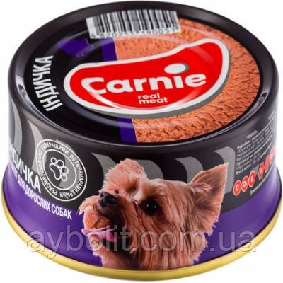 Паштет Carnie м'ясний з індичкою для дорослих собак 95 г (4820255190051)