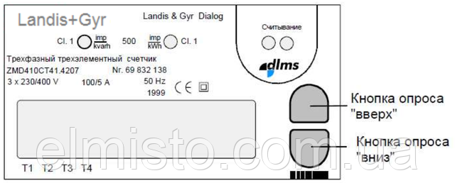 Лицевая панель счетчиков Landis+Gyr ZMD410CТ44.0457