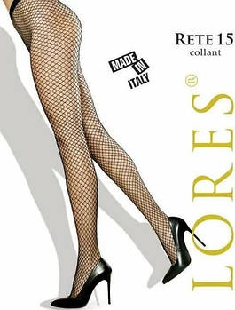 Колготки в середню сіточку Lores Rete 15 чорного кольору 1/2  3/4