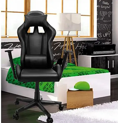 Геймерське розкладне крісло ігрове для геймерів Bonro Elite геймерський стілець комп'ютерний ігровий чорний