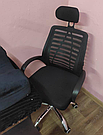 Офісне крісло операторське для персоналу Bonro B-6200 з підголівником крісло для офісу чорне, фото 2