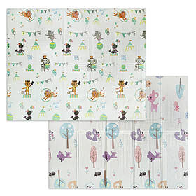 Дитячий ігровий килимок складний розвиваючий термоковрик двосторонній 2м х 1,5м х 8мм Ліс+Цирк 270