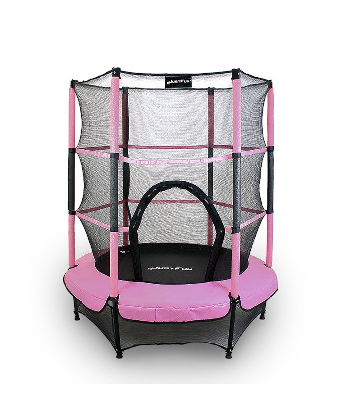 Дитячий батут із внутрішньою сіткою діаметром 140 см Just Fun колір рожевий, фото 1