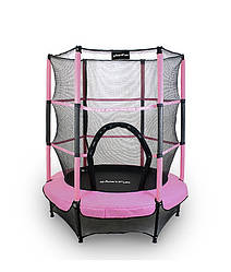 Дитячий батут із внутрішньою сіткою діаметром 140 см Just Fun колір рожевий