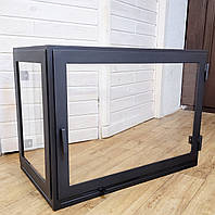 Кутові дверцята для каміна з жаростійким склом Hetta Mia 705*395*h495мм