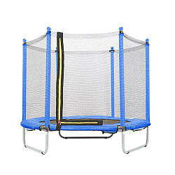 Дитячий батут Just Fun діаметром 152 см із зовнішньою сіткою. Колір синій.