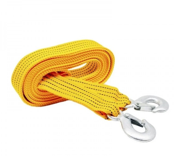 Трос буксирний 3т 6м з гаками жовтий Elegant PLUS 101 816, фото 1