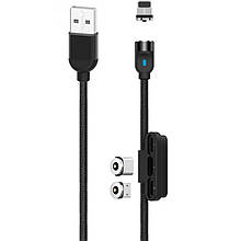 Кабель USB - microUSB/Type-C/iPhone XO-NB128 1,0м (black)