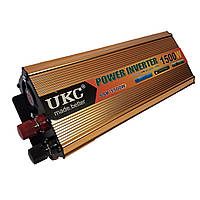 Преобразователь автомобильный напряжения инвертор UKC 12-220V 1500W + USB Gold