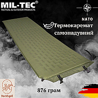 Самонадувной каремат Mil-Tec Германия 186 x 53 Термокаремат самонадувающийся Олива Тактический военный