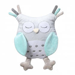 М'яка іграшка обіймашка для немовлят Сова Софія (сірий/м'ята) 33 см BabyOno