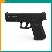 Пістолет стартовий Retay G17 Glock 17 сигнально-шумовий пугач під холостий патрон чорний Ретай Глок 17 (X314209B)