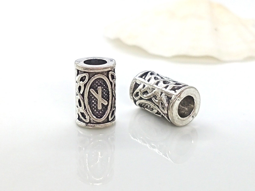 Бусини для дредів - Руна Наутиз - захист, самозбереження, витривалість, фото 1