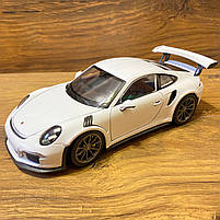 Іграшкова машинка металева Porsche 911 GT3 RS NEX, біла, інерція, відкр двері, капот, 19*7*6см, 24080W, фото 3