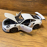 Іграшкова машинка металева Porsche 911 GT3 RS NEX, біла, інерція, відкр двері, капот, 19*7*6см, 24080W, фото 7