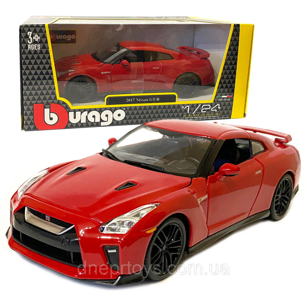 Машинка металева Nissan Gt-R «Bburago» Ніссан червона 8*19*6 см (18-21082)