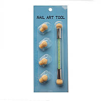 Аеропуф пензель для омбре Nail Art Tool 4 змінні насадки