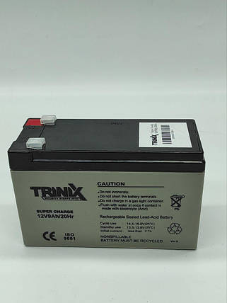 Акумулятор для ДБЖ 12V9Ah/20Hr TRINIX Super Charge свинцево-кислотна, фото 2