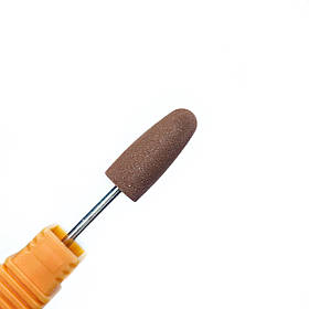 Фреза для манікюру силіконова Коричневий конус закруглений великий