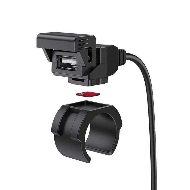 USB зарядка для телефону на мотоцикл HOCO Single port Z45 black, фото 1