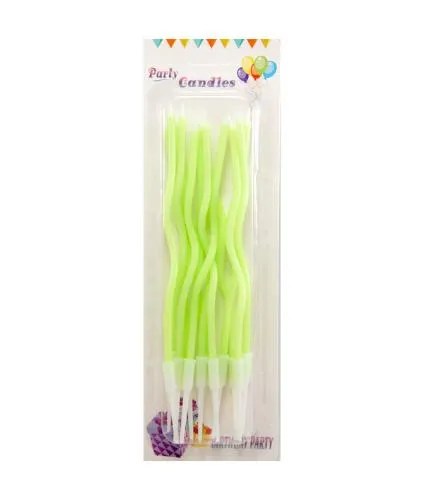 Свічки Зигзаг тонкі (салатові) 12од