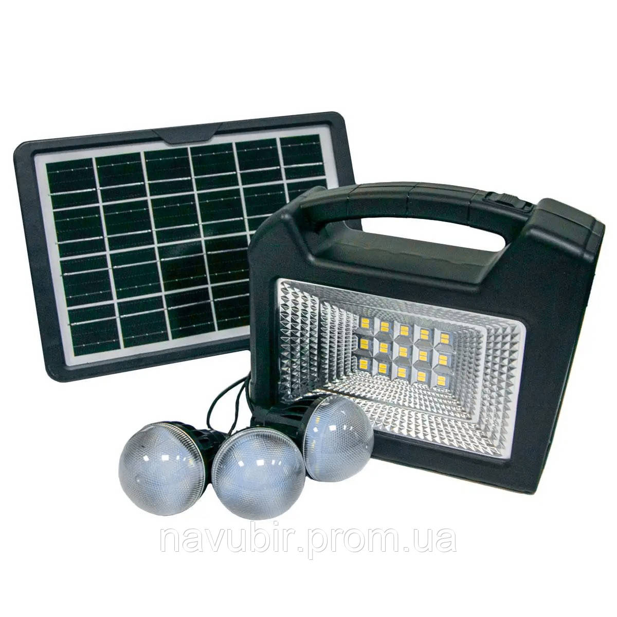 Портативная солнечная станция GDTIMES GD-103 30W, повербанк с фонарем и зарядкой от солнца (NV) - фото 1 - id-p1747912001