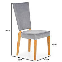 Серые деревянные стулья с мягким сиденьем с обивкой из бархата Rois в стиле модерн для гостиной