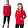 Спортивний червоний костюм жіночий ДВІЙКА з капюшоном, фото 2