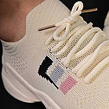 Кросівки жіночі молоко із смужками збоку, фото 5