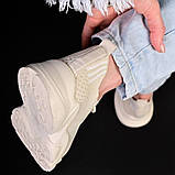 Кросівки жіночі молоко із смужками збоку, фото 4