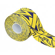 Тейп Кінезіо 5 см, Жовта геометрія, кінезіологічна стрічка Kinesiology Tape, 5 см