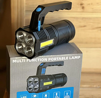 Ручной фонарик прожектор аккумуляторный светодиодный portable lamp водонепроницаемый для рыбалки и охоты