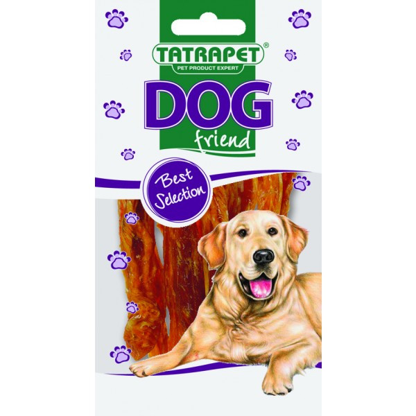 Ласощі для собак в'ялене м'ясо курки стрипсами TatraPet DOG friend 50 г