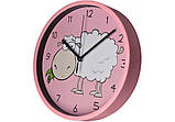 Годинник настінний пластиковий Optima LITTLE LAMB, рожевий, фото 2
