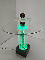 Аквариум столик журнальный с подсветкой со стеклянной столешницей RGB DS-102