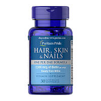 Витамины для волос, кожи и ногтей Puritan's Pride Hair, Skin & Nails One Per Day Formula 30 softgels