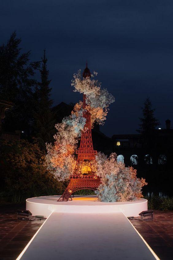 Арка свадебная Эйфелевая башня светящаяся 200 см LED, гирлянда 200 лампочек, белый - фото 4 - id-p1747939706