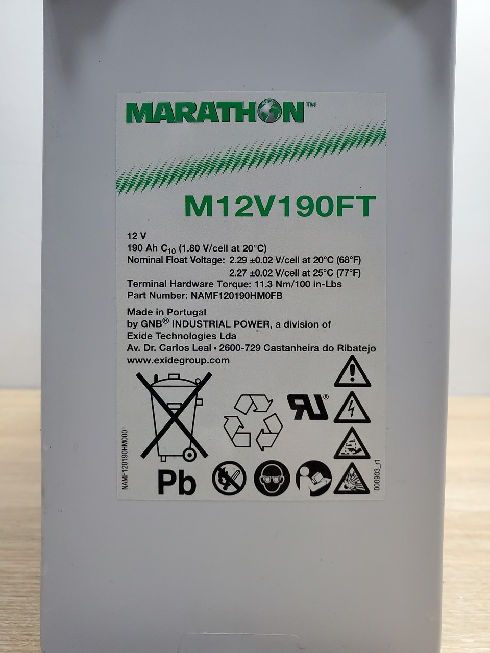 Акумуляторна батарея Marathon M12V190FT 12V 190A