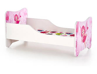 Дитяче ліжко Happy fairy білий / роживий з матрацом Halmar