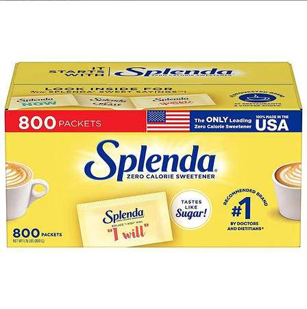 Цукрозамінник сукралоза Splenda 800 packets США натуральний низькокалорійний, фото 2