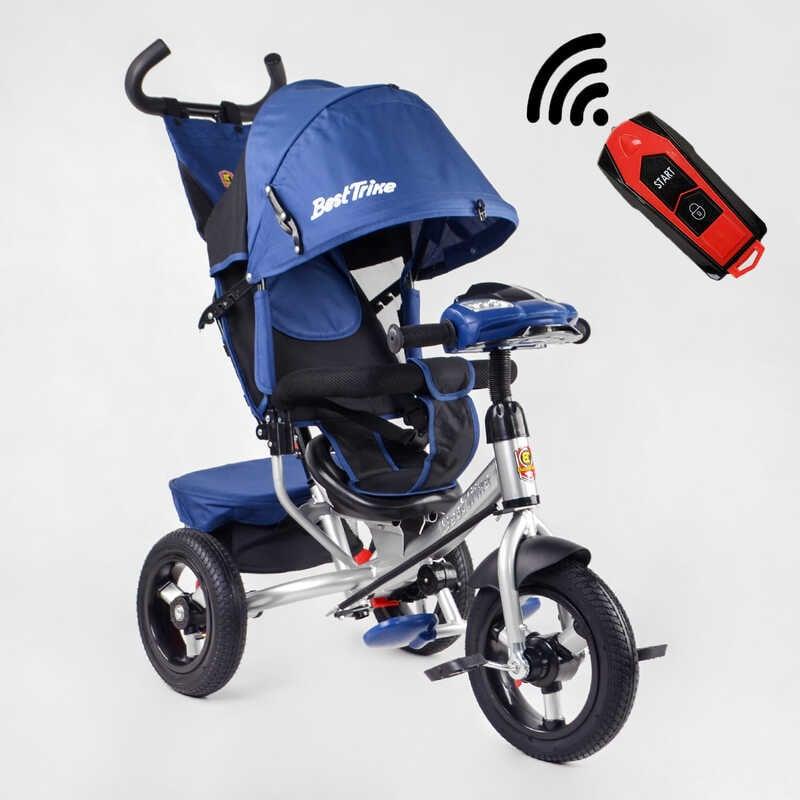 Дитячий триколісний велосипед з батьківською ручкою Best Trike 3390/12-656 з надувними колесами та фарою з USB