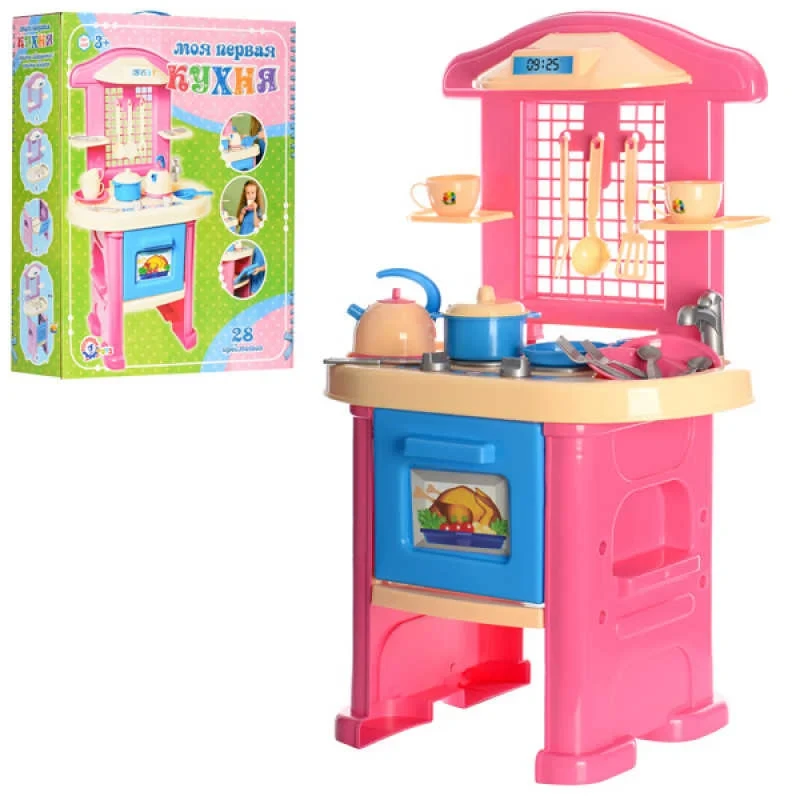 Іграшкова кухня для дівчинки "Моя перша кухня" Technok Toys No4 3039 (висота 75 см), Рожева, фото 1