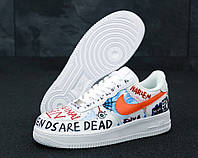 Nike Air Force 1 Graffiti Harlem Кроссовки мужские весна лето белые. Найк Аир Форс 1 Кроссовки женские белые