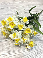 Весняні квіти нарциси . Штучний букет білих нарцисів ( 58 см ), фото 4