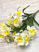 Весняні квіти нарциси . Штучний букет білих нарцисів ( 58 см ), фото 5