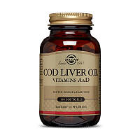 Олія печінки норвезької тріски Solgar COD Liver Oil Vitamins A & D 100 softgels Солгар