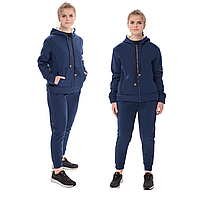 Теплий синій спортивний костюм жіночий ДВІЙКА.
