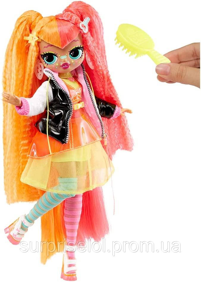 Лялька ЛОЛ ОМГ Леді Неон Оригінал LOL Surprise OMG Fierce Neonlicious Fashion Doll