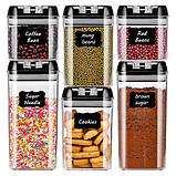 Органайзер для сипучих Food Storage Container 6 Контейнерів, Набір пластикових контейнерів для круп, фото 3