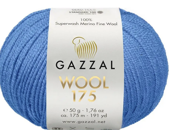 Пряжа Wool 175 Gazzal-324 блакитний